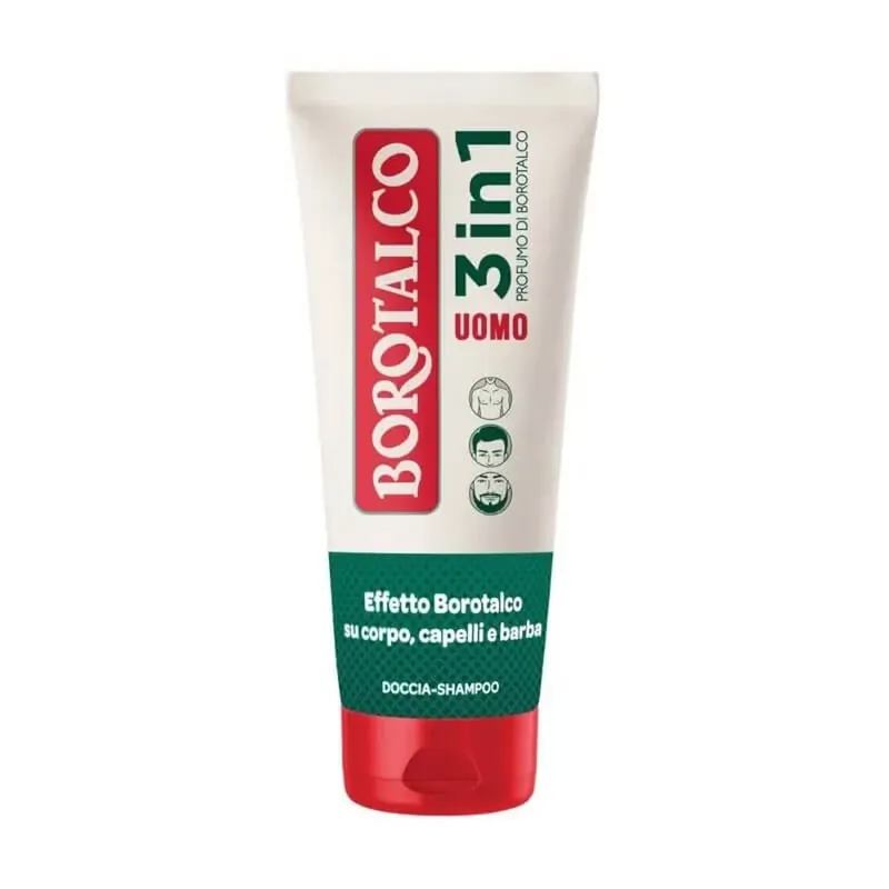 Borotalco pentru bărbați – șampon de duș 3 în 1 cu parfum de talc 200 ml Promoție