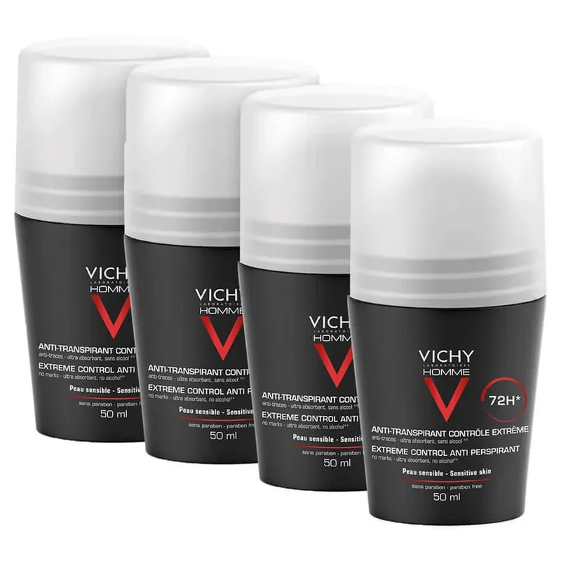 Ofertă de sezon Vichy Homme Deo Roll-on Anti Transpirant 4X50 ml