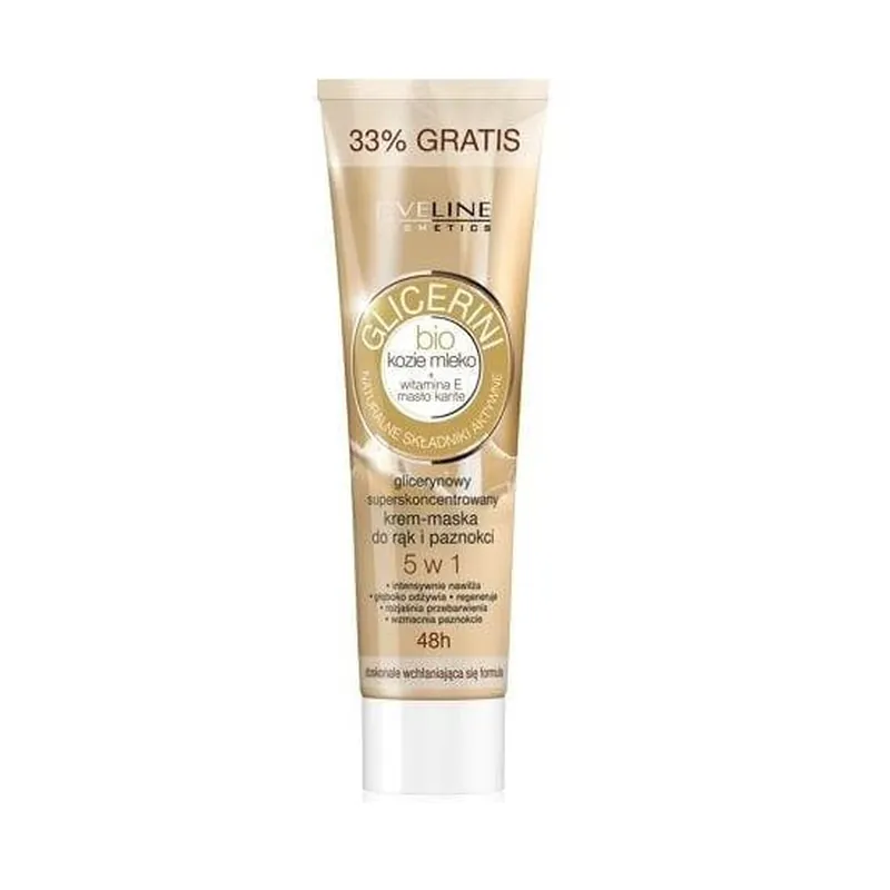 Eveline Cosmetics Glicerini BIO Lapte de capră 5in1 Cremă-mască pentru piele și unghii, 100g Reducere specială