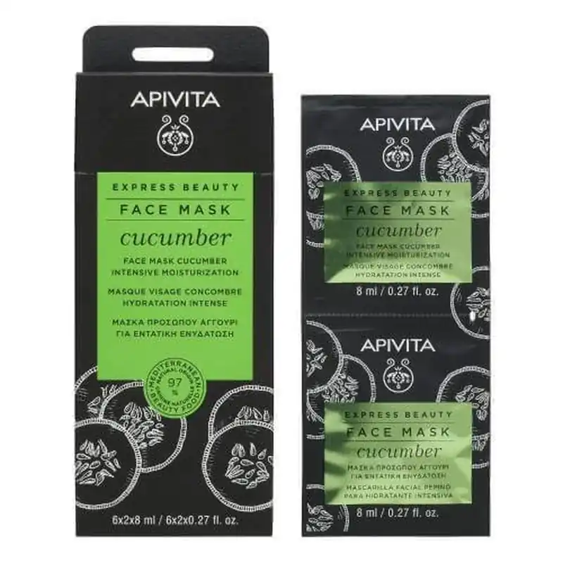 APIVITA Express Beauty Mască de față hidratantă intensivă cu castravete 2x8ml Calitate înaltă