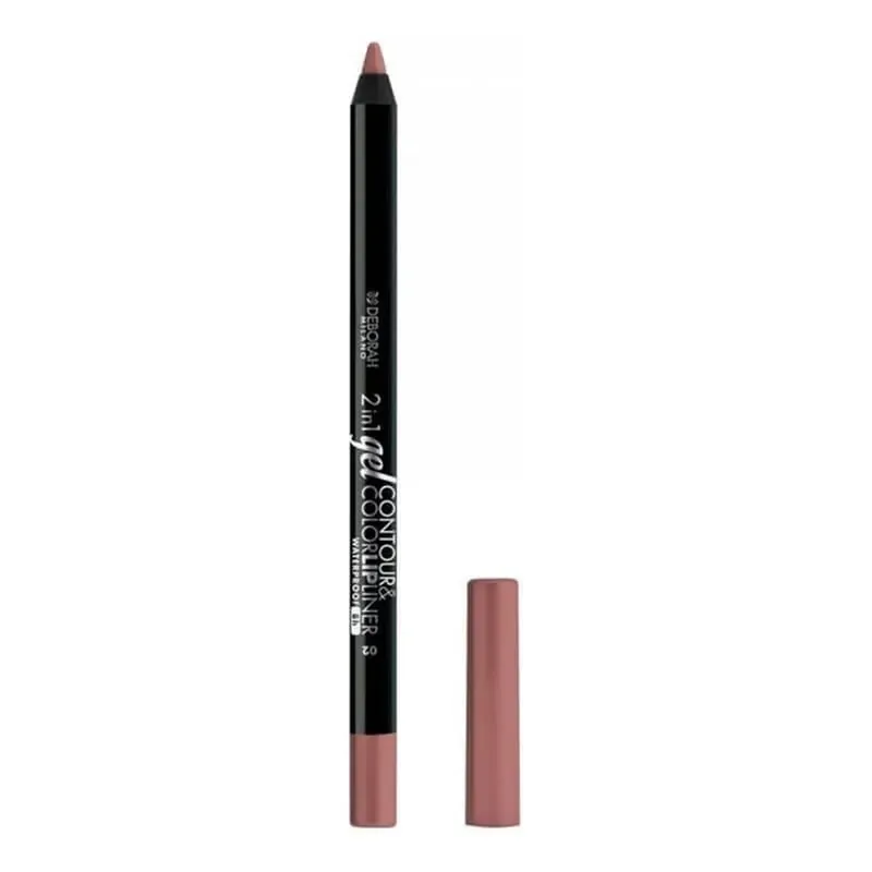 Deborah 2 în 1 gel pentru contur și culoare – creion de buze – rezistent la apă – nr. 02 nude brown Comandă acum