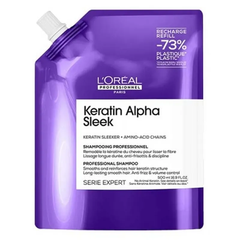 L‘Oréal Professionnel Keratin Alpha Sleek Șampon profesional, reumplere ecologică, 500 ml Calitate înaltă
