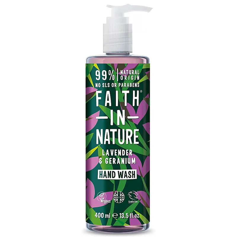 Preț promoțional Sapun lichid natural cu lavanda si muscata, Faith in Nature, 400 ml