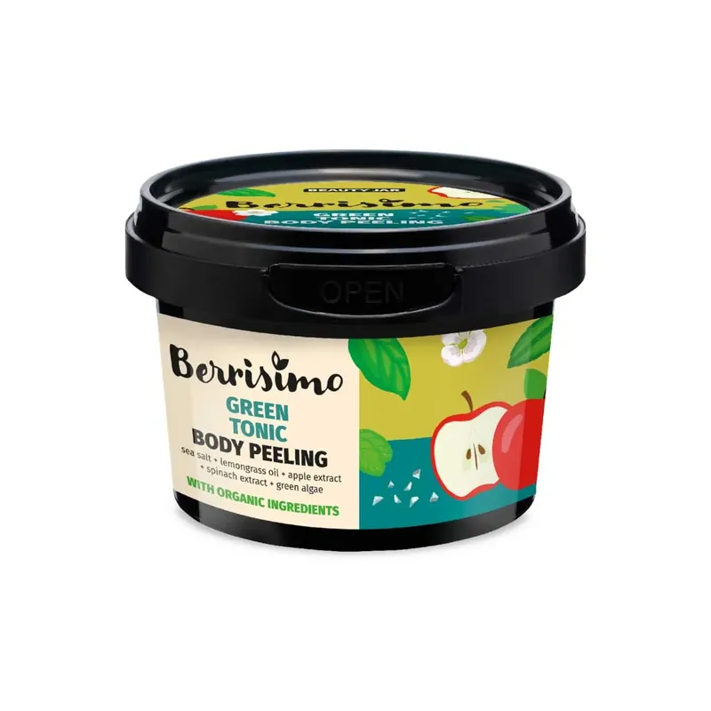 Exfoliant corporal cu sare de mare si ulei de lemongrass, Berrisimo, Beauty Jar, 400g Ieftin