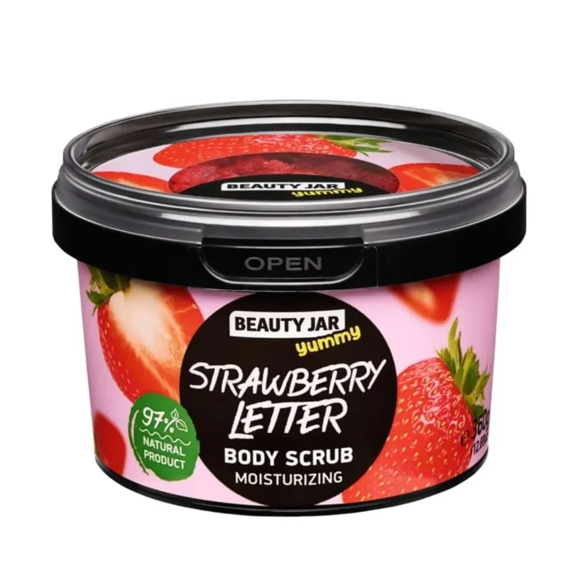 Scrub hidratant pentru corp, Yummy Strawberry Letter, 360 g Ofertă limitată