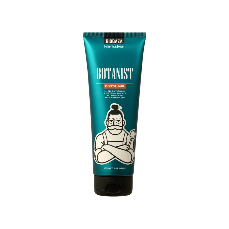 2 in 1 gel de dus & sampon pentru barbati, cu amestec de plante, Botanist, BIOBAZA GENTLE[MEN], 220 ml Disponibil imediat