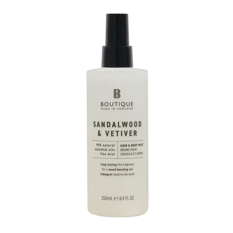 Preț mic Spray pentru par & corp cu parfum de lemn de santal & vetiver, Boutique, 250 ml