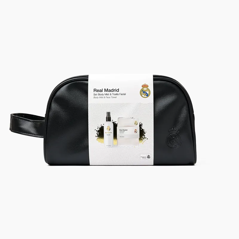 Set cadou pentru barbati, spray pentru corp si prosop pentru fata in borseta rezistenta la apa, 2 articole Premium