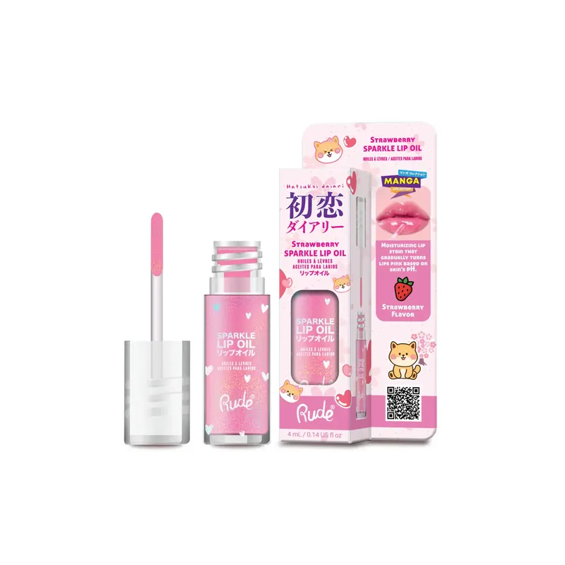 Promoție Ulei de buze cu sclipici, pH-reactiv, care isi schimba culoarea, cu aroma de caspune, Manga Collection, Rude Cosmetics, 4 ml