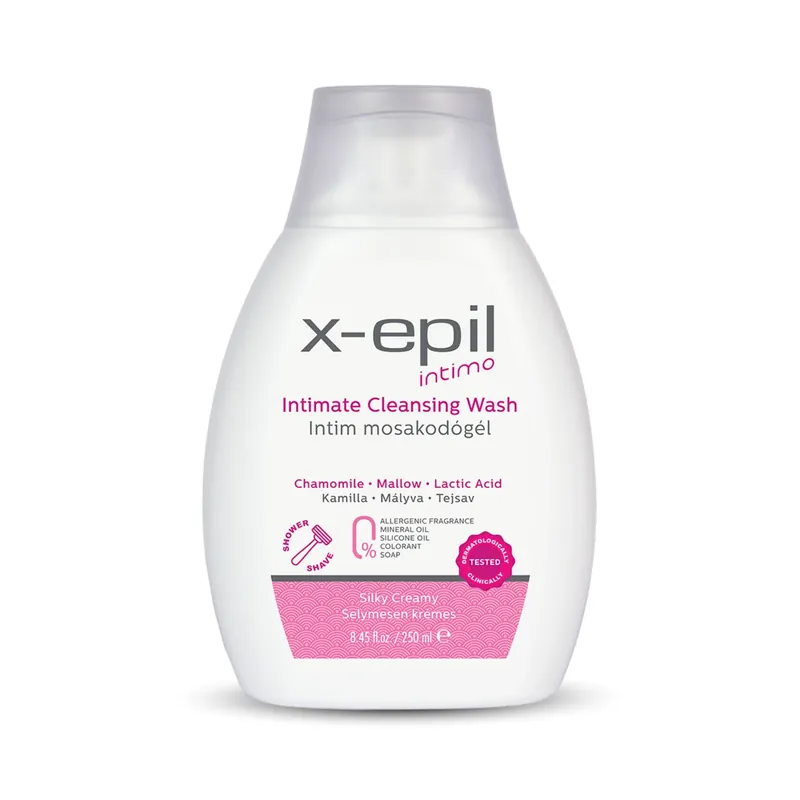 Livrare expres Gel pentru igiena intima cu cu extract de musetel, nalba & acid lactic, X-Epil Intimo, 250 ml