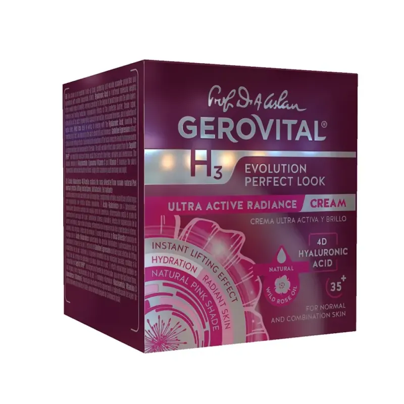 Crema ultra activa si luminozitate H3 Evolution Perfect Look, 50 ml, Gerovital Chilipir