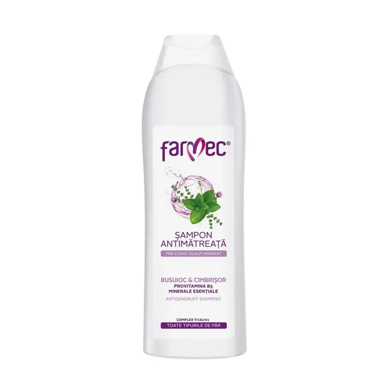Preferatul clienților Sampon antimatreata cu busuioc si cimbrisor, 400 ml, Farmec