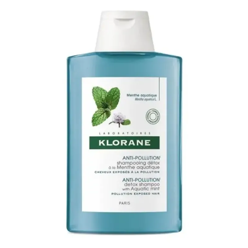 Sampon detoxifiant cu extract de menta acvatica pentru par expus la poluare, 200 ml, Klorane Preț promoțional