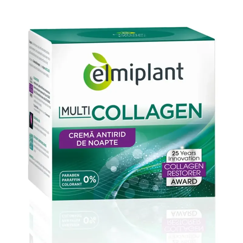 Preferatul clienților Crema antirid pentru noapte Multi Collagen, 50 ml, Elmiplant