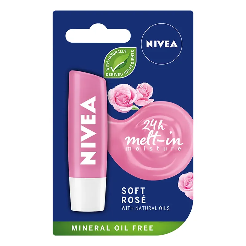 Balsam de buze Nivea Soft Rose 4.8 g Cel mai vândut