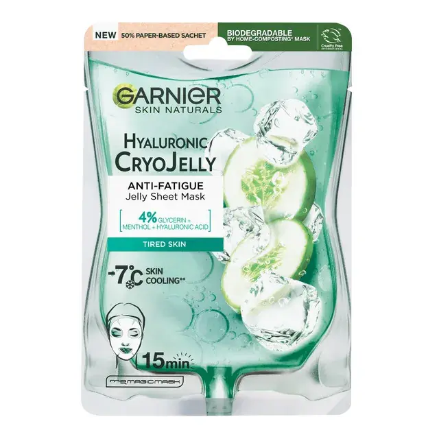 Masca servetel Garnier Skin Naturals Cryo Jelly, efect hidratant si racoritor, 27 g Ofertă limitată