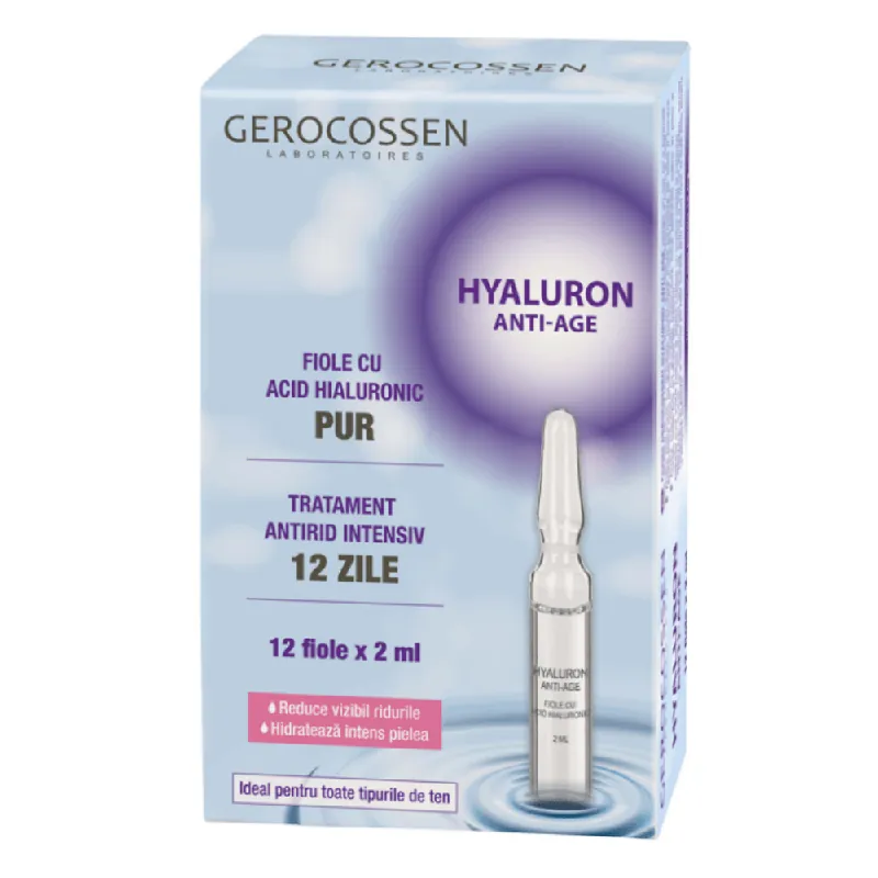 Fiole cu acid hialuronic pur Gerocossen, set 12 bucati Reducere
