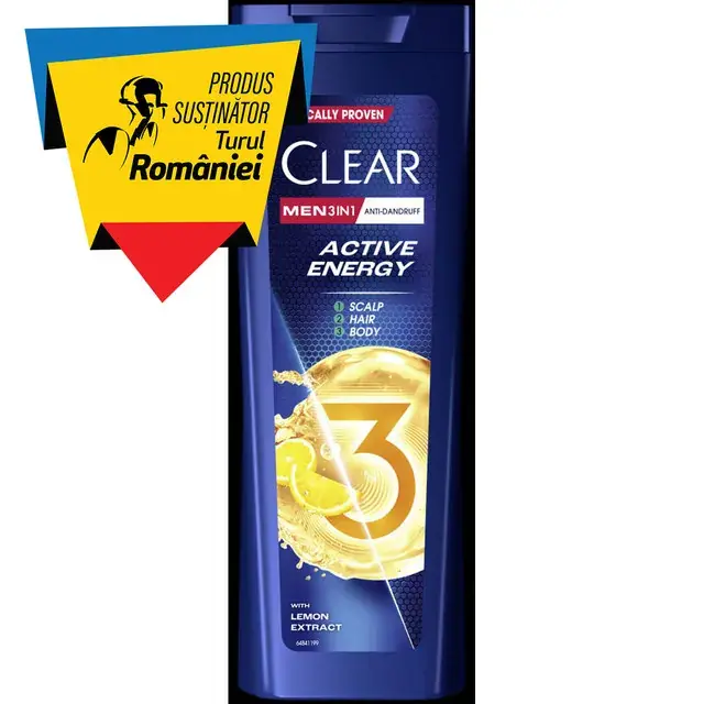 Preț redus Sampon Clear Men 3 in 1 Active Energy, 360 ml
