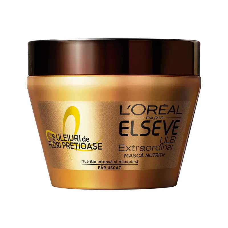 Masca nutritie intensa L‘Oreal Paris Elseve Ulei Extraordinar pentru par uscat, 300 ml Preț mic