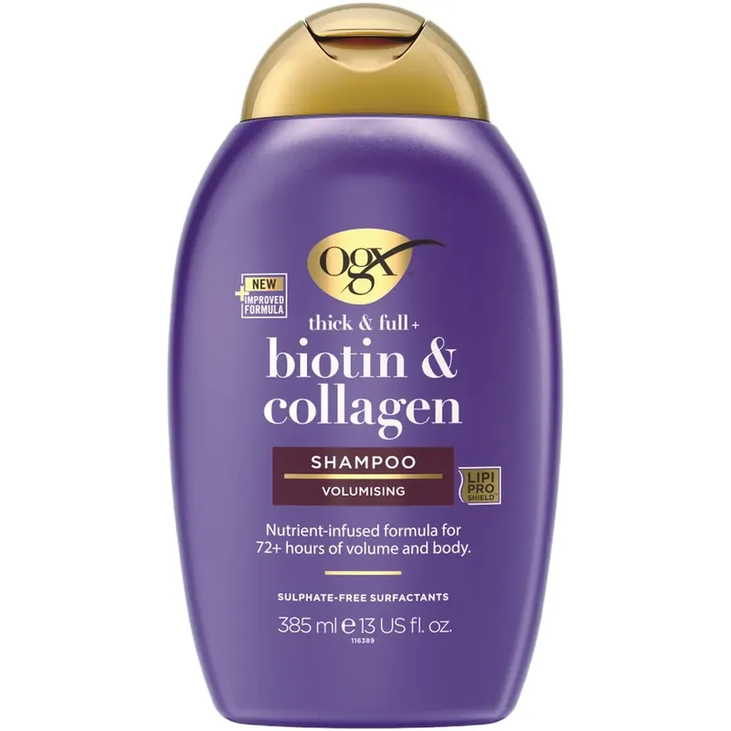 Reducere specială Sampon pentru volum si densitate OGX Biotin & Collagen, 385 ml