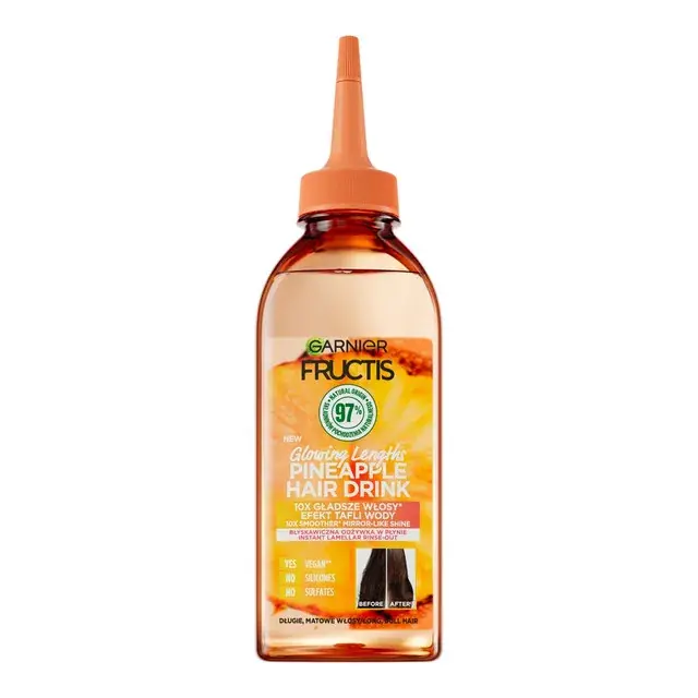 Balsam de par Garnier Fructis Hair Food Ananas pentru parul lung lipsit de stralucire, 200 ml Preț promoțional